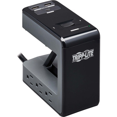 Tripp Lite Safe-IT 6-Outlet Clamp Surge Protector 5-15R Outlets 3 USB Charging Ports 8 ft. (2.4 m) Cord Antimicrobial Protection