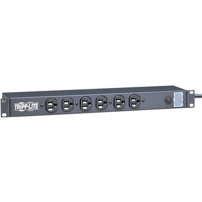 Tripp Lite 1U Rack-Mount Network Server Power Strip 120V 15A 6-Outlet (Front-Facing) 15 ft. (4.57 m) Cord