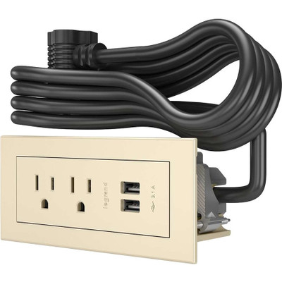 Wiremold Wiremold Radiant Furniture Power Center (2) Outlet (2) USB, White