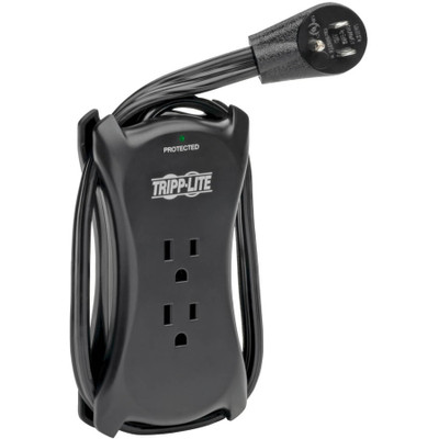 Tripp Lite Protect It! 3-Outlet Travel-Size Surge Protector 5-15R Outlets 2 USB Ports 5-15P Input 1050 Joules Black