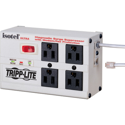 Tripp Lite Isobar Surge Protector Metal RJ11 4 Outlet 6' Cord 3330 Joules