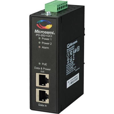 Microsemi 1-port, IEEE 802.3bt Type3 60W, 20-60 VDC, Industrial PoE Midspan