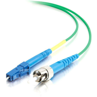 C2G-10m LC-ST 9/125 OS1 Simplex Singlemode Fiber Optic Cable (Plenum-Rated) - Green