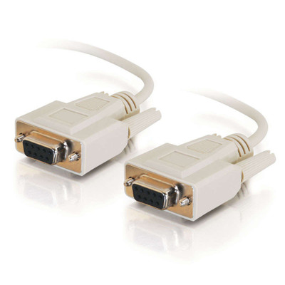 C2G 1 ft DB9 F/F Serial RS232 Null Modem Cable - Beige