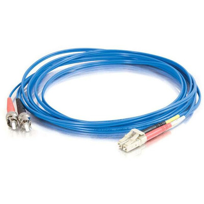 C2G-1m LC-ST 50/125 OM2 Duplex Multimode Fiber Optic Cable (Plenum-Rated) - Blue