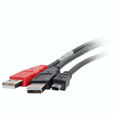 C2G 6 ft USB 2.0 Two A Male to One Mini-B Male Y-Cable