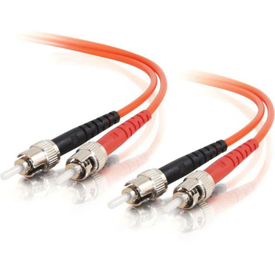 C2G 20m ST-ST 62.5/125 OM1 Duplex Multimode PVC Fiber Optic Cable (USA-Made) - Orange