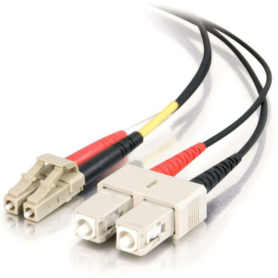 C2G-1m LC-SC 62.5/125 OM1 Duplex Multimode Fiber Optic Cable (Plenum-Rated) - Black