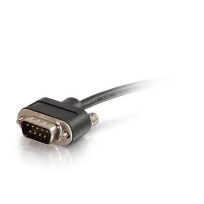 C2G 35ft Serial RS232 DB9 Cable with Low Profile Connectors M/F - In-Wall CMG-Rated