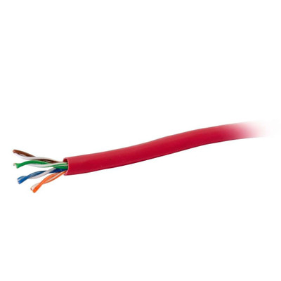 C2G 1000ft Cat5e Bulk Unshielded UTP Ethernet Network Cable Stranded Conductors In-Wall CM-Rated Red