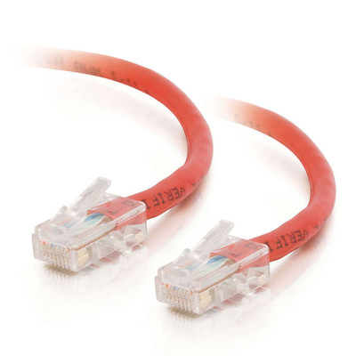 C2G 100ft Cat5e Non-Booted Unshielded UTP Network Crossover Patch Cable - Red