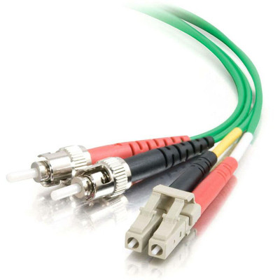 C2G-1m LC-ST 62.5/125 OM1 Duplex Multimode Fiber Optic Cable (Plenum-Rated) - Green