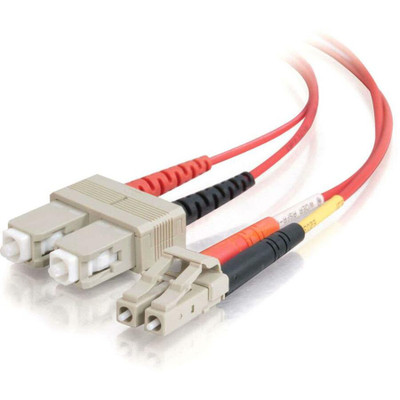 C2G-2m LC-SC 62.5/125 OM1 Duplex Multimode Fiber Optic Cable (Plenum-Rated) - Red