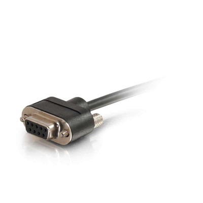 C2G 35ft Serial RS232 DB9 Null Modem Cable with Low Profile Connectors F/F - In-Wall CMG-Rated