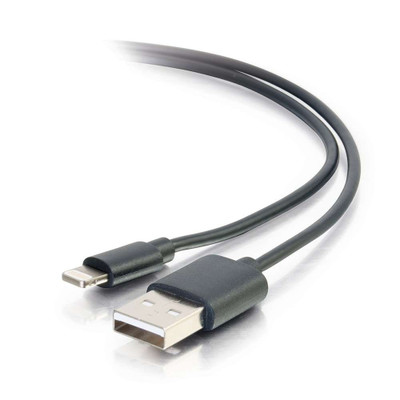 C2G 3.3ft (1m) USB A Male to Lightning Male Sync and Charging Cable - Black - LIMITED AVAILABILITY