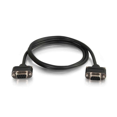C2G 10ft Serial RS232 DB9 Cable with Low Profile Connectors F/F - In-Wall CMG-Rated