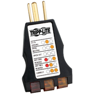 Tripp Lite 3-LED Plug-In Circuit Tester Wiring Status Of 120V 5-15R Outlet