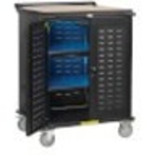 Tripp Lite Safe-IT UV Locking Storage Cart for Mobile Devices and AV Equipment, Wood-Grain Top