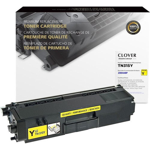 Clover Technologies Remanufactured High Yield Laser Toner Cartridge - Alternative for Brother TN315, TN315Y - Yellow Pack