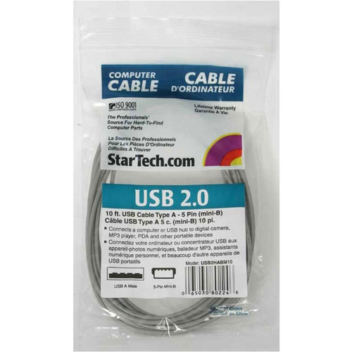 StarTech USB2HABM10 10 ft Mini USB 2.0 Cable