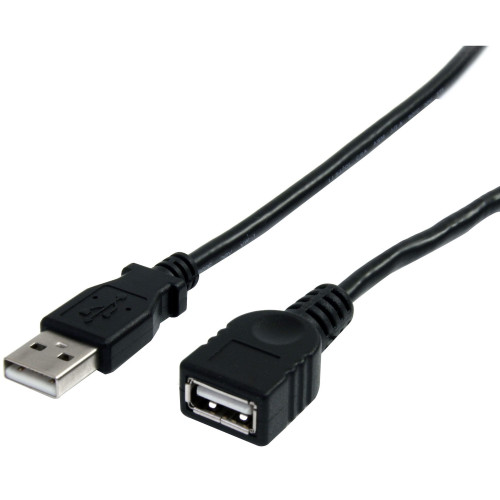 StarTech USBEXTAA3BK 3 ft Black USB 2.0 Extension Cable A to A - M/F