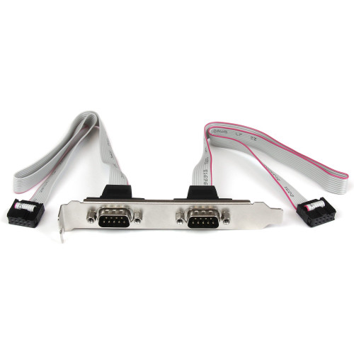 StarTech PLATE9M2P16 2 Port 16in DB9 Serial Port Bracket to 10 Pin Header