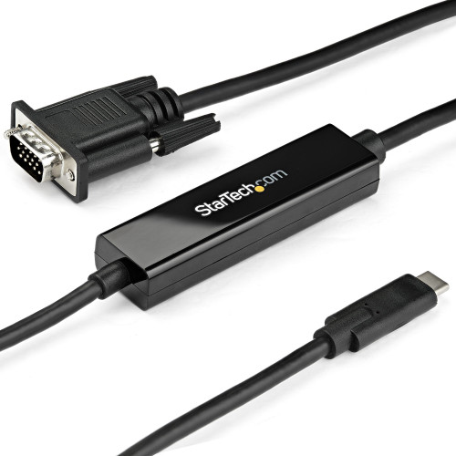 StarTech CDP2VGAMM1MB 3ft/1m USB C to VGA Cable - 1920x1200/1080p USB Type C DP Alt Mode to VGA Video Monitor Adapter Cable -Works w/ Thunderbolt 3