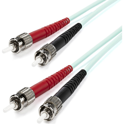 StarTech A50FBSTST1 1m (3ft) ST/UPC to ST/UPC OM3 Multimode Fiber Optic Cable, Full Duplex Zipcord Fiber, 100Gbps, LOMMF, LSZH Fiber Patch Cord