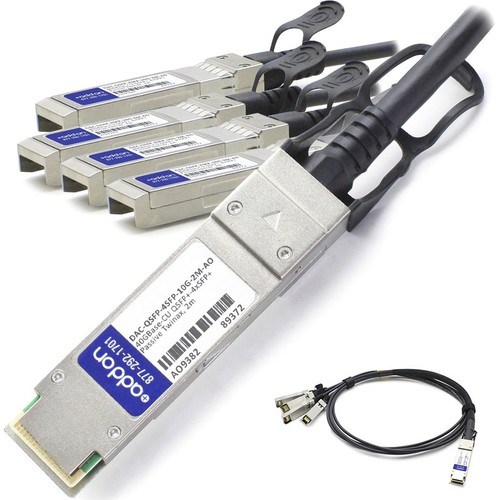 AddOn DAC-QSFP-4SFP10G2MAO Dell DAC-QSFP-4SFP-10G-2M Compatible TAA Compliant 40GBase-CU QSFP+ to 4xSFP+ Direct Attach Cable (Passive Twinax, 2m)