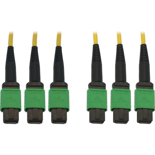Tripp Lite N392B-23M-3X8AP 40/100G Singlemode 9/125 OS2 Fiber Optic Cable (3x8F MTP/MPO-APC F/F) LSZH Yellow 23 m (75 ft.)