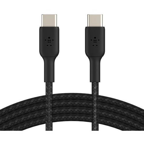 Belkin CAB004BT2MBK 60W USB-C to USB-C Cable - 480 Mbps - Nylon, Braided - M/M - 2m/6.6ft - Black