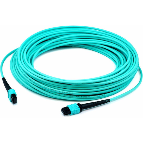 AddOn ADD-MPOMPO-7M5OM4S 7m MPO (Female) to MPO (Female) 12-Strand Aqua OM4 Straight Fiber OFNR (Riser-Rated) Patch Cable