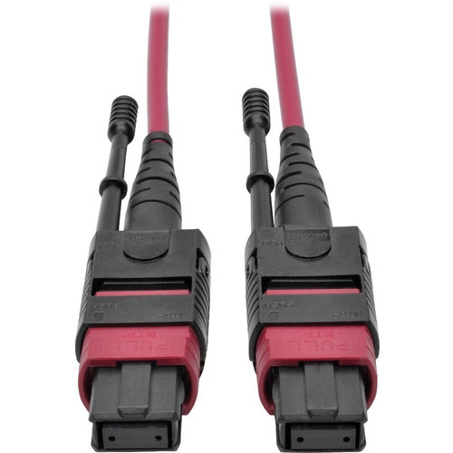 Tripp Lite N845-05M-12-MG 100G MTP/MPO Multimode OM4 Plenum-Rated Fiber Optic Cable (F/F), 12 Fiber, 40/100GBASE-SR4, Push/Pull Tabs, Magenta, 5 m