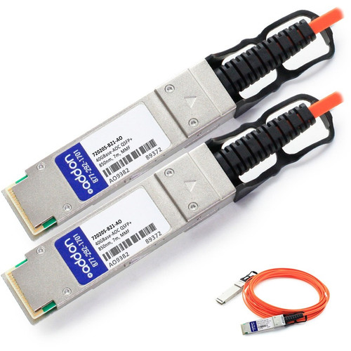 AddOn 720205-B21-AO 720205-B21 Compatible TAA Compliant 40GBase-AOC QSFP+ to QSFP+ Direct Attach Cable (850nm, MMF, 7m)