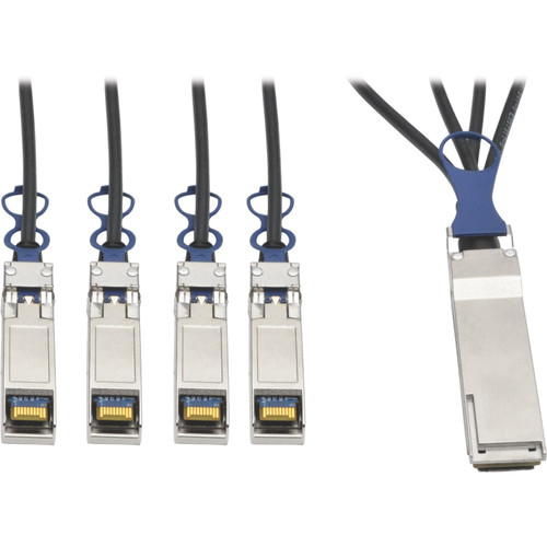 Tripp Lite N281-03M-BK QSFP+ to 10 GbE SFP+ Passive DAC Breakout Cable (M/M) QSFP+ to (x4) SFP+ Compatible to QSFP-4SFP10G-CU3M 3M (9.84 ft.)