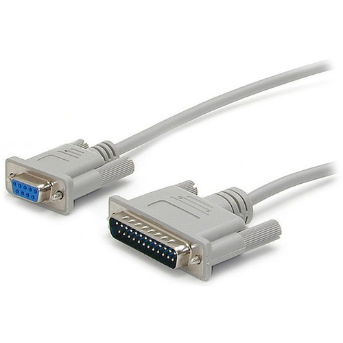 StarTech SCNM925FM 10 ft Cross Wired DB9 to DB25 Serial Null Modem Cable - Null modem cable - DB-9 (F) - DB-25 (M) - 10 ft