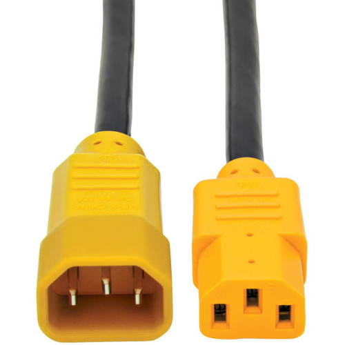 Tripp Lite Heavy-Duty PDU Power Cord C13 to C14 15A 250V 14 AWG 6 ft. (1.83 m) Yellow Plugs