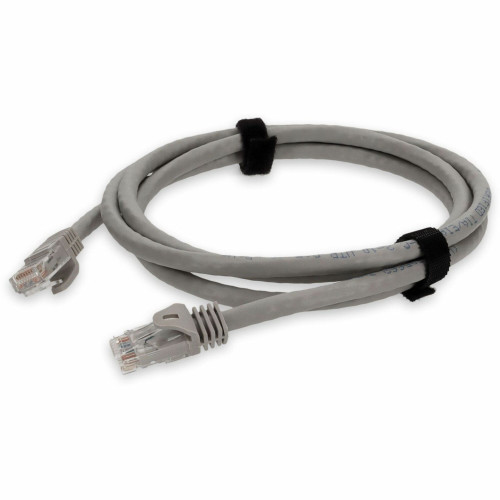 AddOn ADD-7FCAT6A-GY 7ft RJ-45 (Male) to RJ-45 (Male) Straight Gray Cat6A UTP PVC Copper Patch Cable