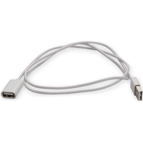 AddOn USBEXTAB2MMFW 2m USB 2.0 (A) Male to USB 2.0 (B) Male White Cable