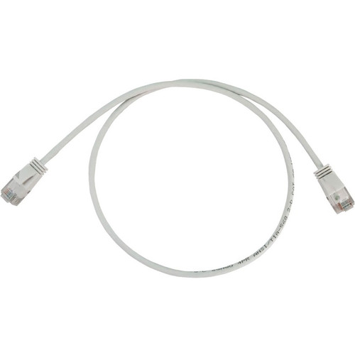 Tripp Lite N261-S02-WH Cat6a 10G Snagless Molded Slim UTP Ethernet Cable (RJ45 M/M), PoE, White, 2 ft. (0.6 m)