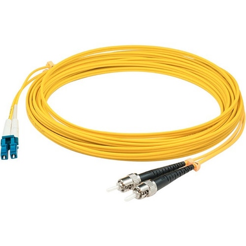 AddOn ADD-ST-LC-90M9SMF 90m LC (Male) to ST (Male) Straight Yellow OS2 Duplex OFNR (Riser-Rated) Fiber Patch Cable