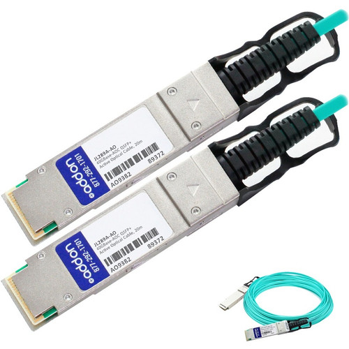 AddOn JL289A-AO JL289A Compatible TAA Compliant 40GBase-AOC QSFP+ to QSFP+ Active Optical Cable (850nm, MMF, 20m)
