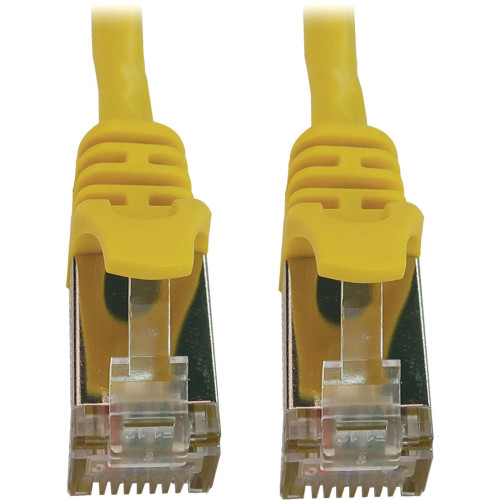 Tripp Lite N262-S25-YW Cat6a 10G Snagless Shielded Slim STP Ethernet Cable (RJ45 M/M), PoE, Yellow, 25 ft. (7.6 m)