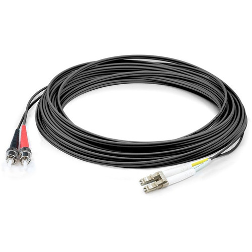 AddOn ADD-ST-LC-5M5OM3-BK 5m LC (Male) to ST (Male) Black OM3 Duplex Plenum-Rated Fiber Patch Cable