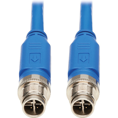 Tripp Lite NM12-601-10M-BL M12 X-Cat6 1G UTP CMR-LP Ethernet Cable (M/M), IP68, PoE, Blue, 10 m (32.8 ft.)