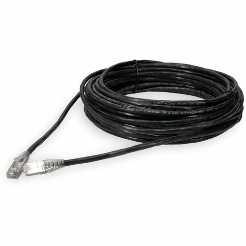 AddOn ADD-18FCAT6AS-BK 18ft RJ-45 (Male) to RJ-45 (Male) Black Cat6A Straight Shielded Twisted Pair PVC Copper Patch Cable