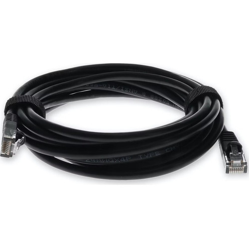 AddOn ADD-15FCAT5E-BK 15ft RJ-45 (Male) to RJ-45 (Male) Straight Black Cat5e UTP Copper PVC Patch Cable