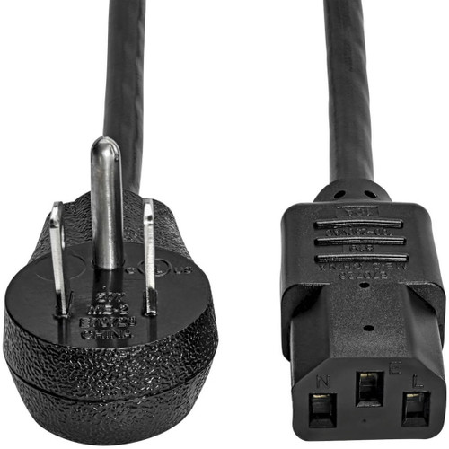 Tripp Lite Computer Power Cord Right-Angle NEMA 5-15P to C13 Heavy-Duty 15A 125V 14 AWG 2 ft. (0.61 m) Black