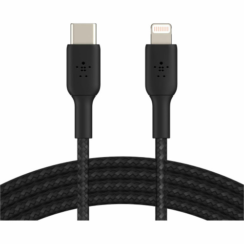 Belkin CAA004BT2MBK 30W USB-C to Lightning Cable - Nylon, Braided - M/M - 2m/6.6ft - Black