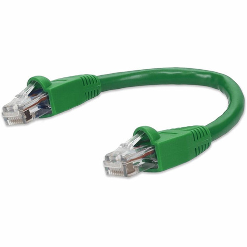 AddOn ADD-0-5FCAT6A-GN 6in RJ-45 (Male) to RJ-45 (Male) Straight Green Cat6A UTP PVC Copper Patch Cable